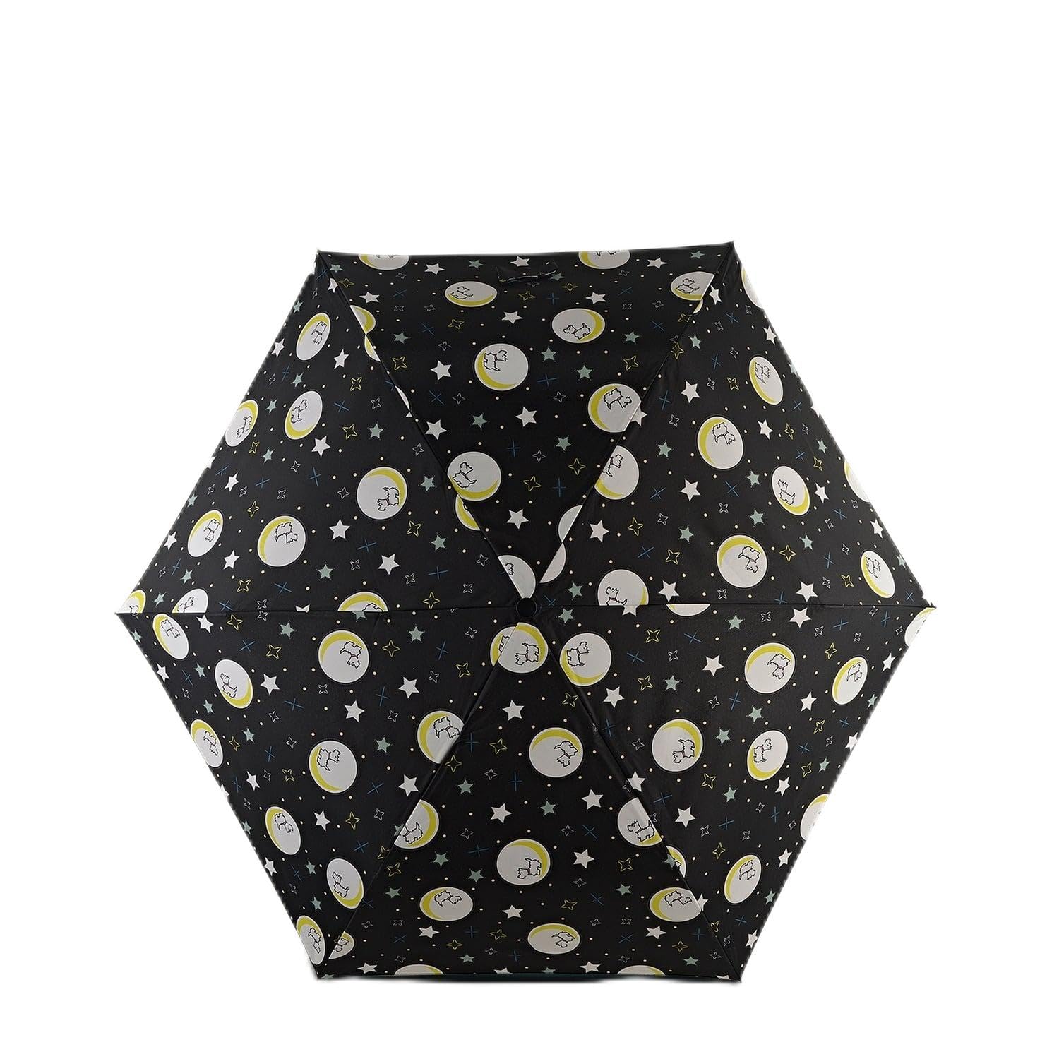 RADLEY London Womens Telescopic Foldaway Umbrella To the Moon Responsible in Black