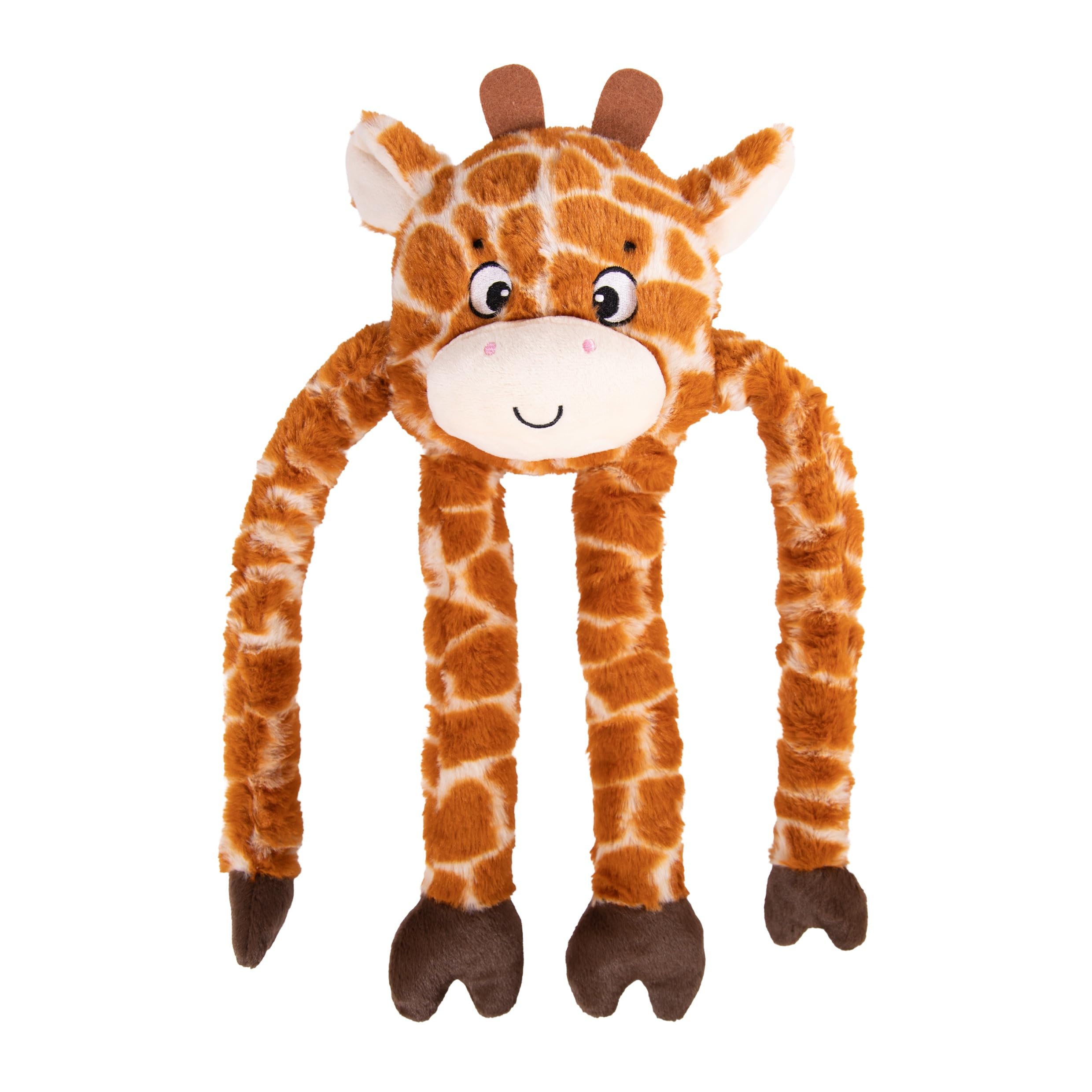 Rosewood Stretch Giraffe Dog Toy with Extra-Long Arms – Hidden Squeaker, Interactive Tug-of-War & Fetch, Soft & Cuddly Plush Design for Medium and Large Dogs