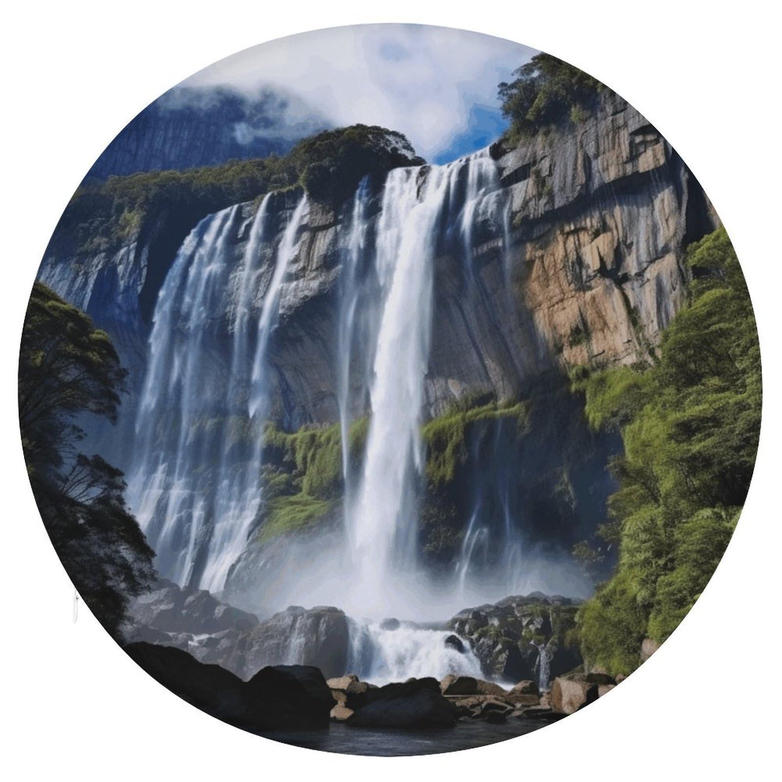 Wsoihfec Style Beautiful Waterfall Seat Cushion Round Chair Pad