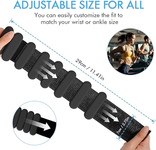 Miniatura 5 de Pesas de muñeca y tobillo para mujer, pesas ajustables para tobillo, pulseras de silicona para entrenamiento de fuerza, pesas de muñeca y tobillo