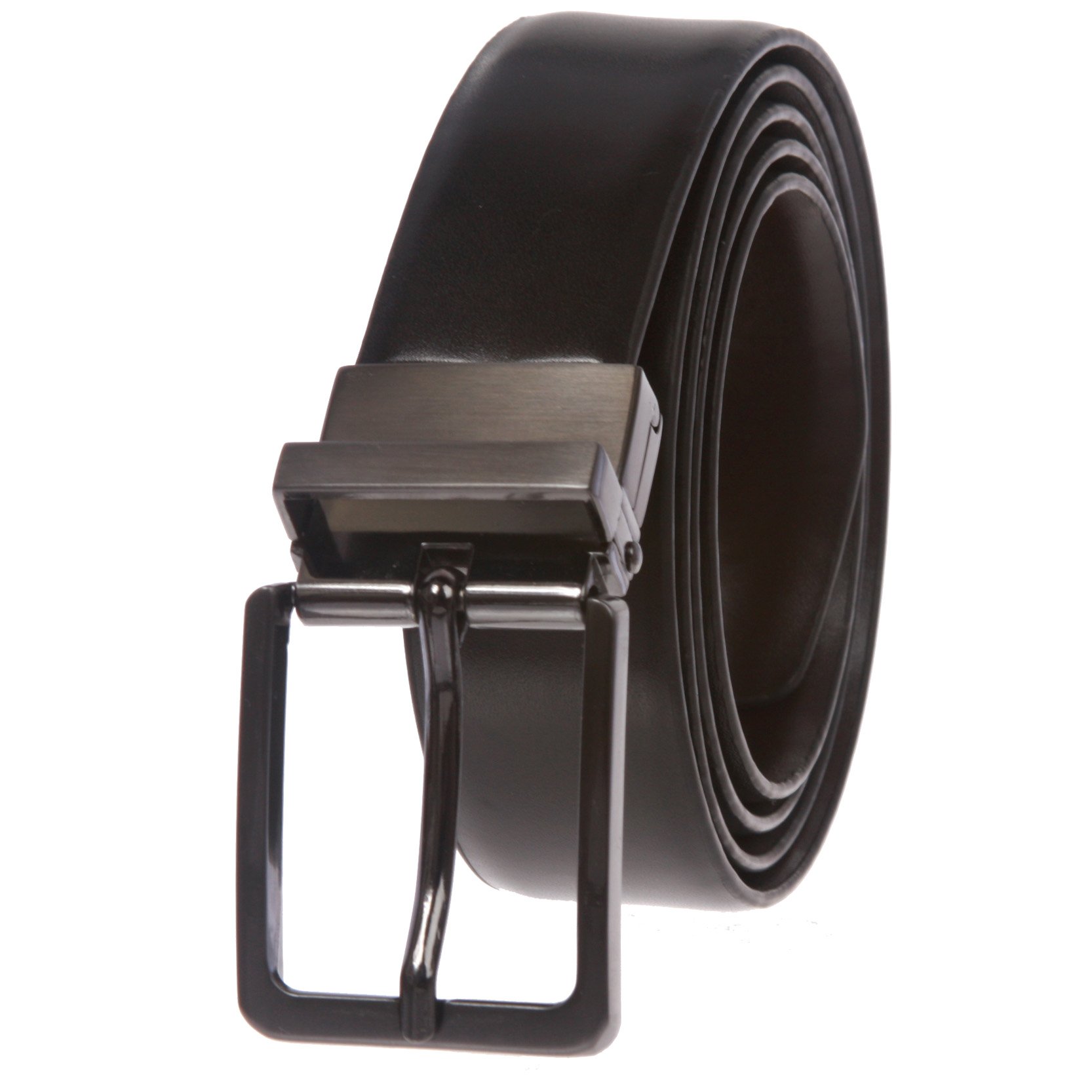 Men's Cut-to-Fit Black or Brown Reversible Dress Belt, Black/Brown | custom: up to 42