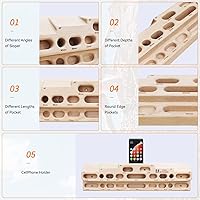 Vista 4 de TWO STONES Estación de Entrenamiento Montada en la Pared para Escalada en Roca con Fingerboard como Barra de Escalada y Barra de Tirones, Tablero