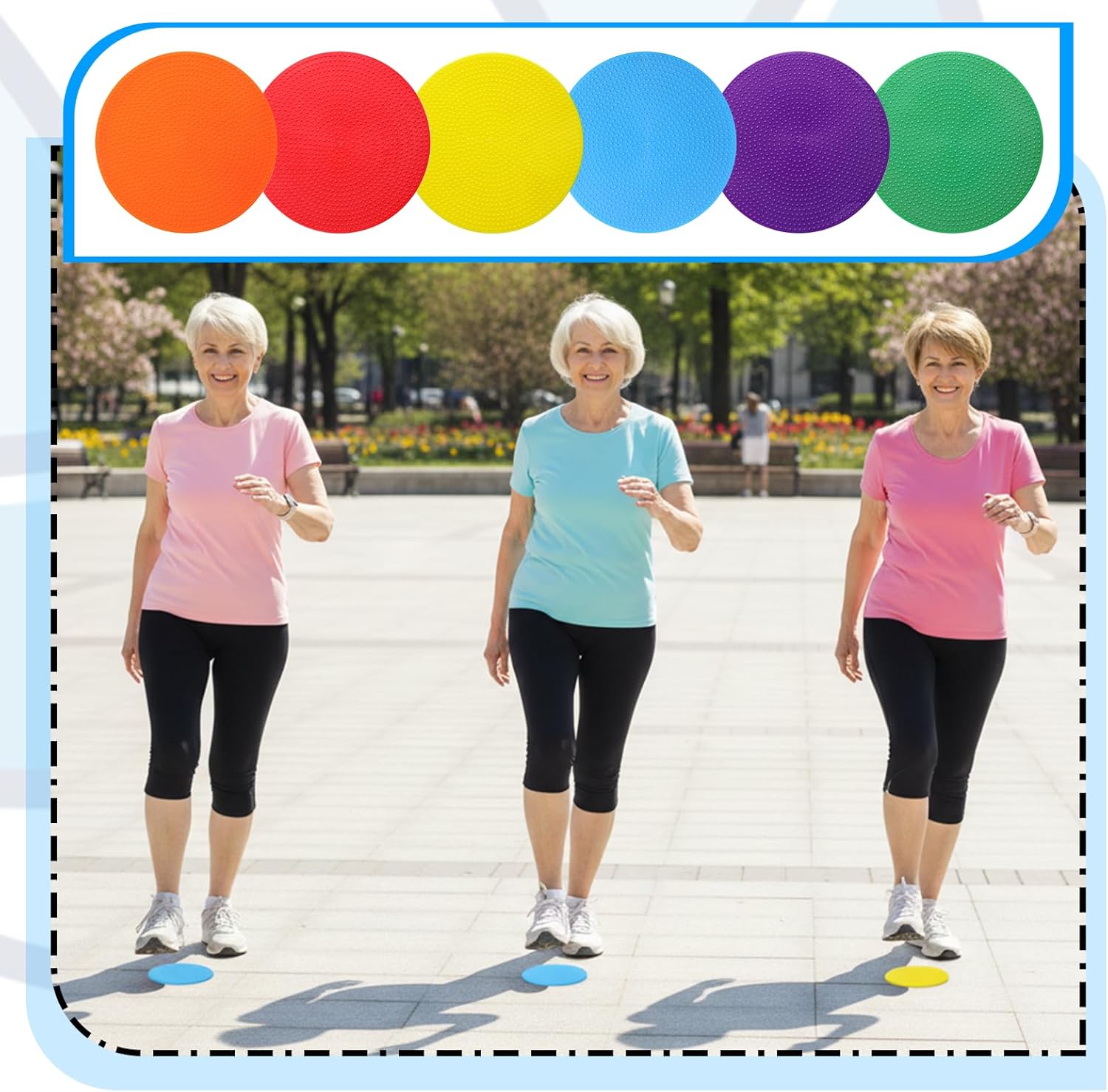 72 Pcs Poly Spot Markers, 4.7 Inch Non Slip TPR Floor Marker 6 Colors Round Dot Markers with Black Storage Bag for Gym Soccer Basketball Agility Training, Classroom Decor