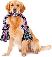 Vista 9 de SHARLOVY Juguetes para perros para masticadores agresivos, bolas de perro para razas grandes, juguetes masticables de cuerda de algodón resistente