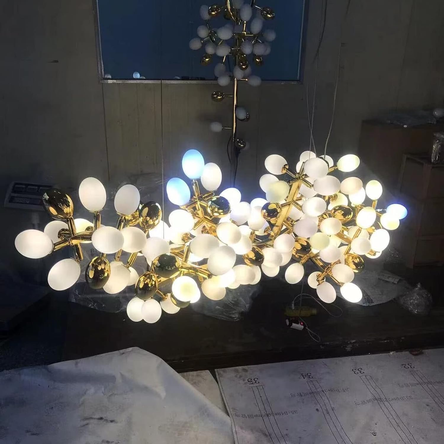 Lampa wisząca LED kryształ winogron nowoczesna żyrandol dekoracja sypialni