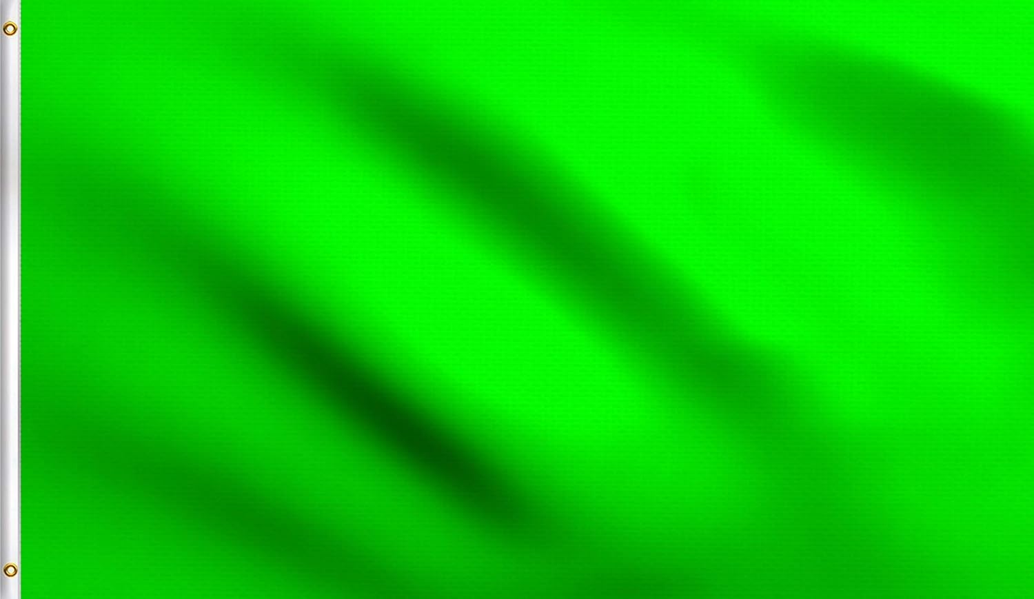 DMSE Solid Blank Flag 3X5 Ft Foot Flag UV Resistant (3x5 Polyester, Neon Green)
