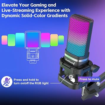 ZealSound Gaming USB Microphone a68s-us and k66p Bundle