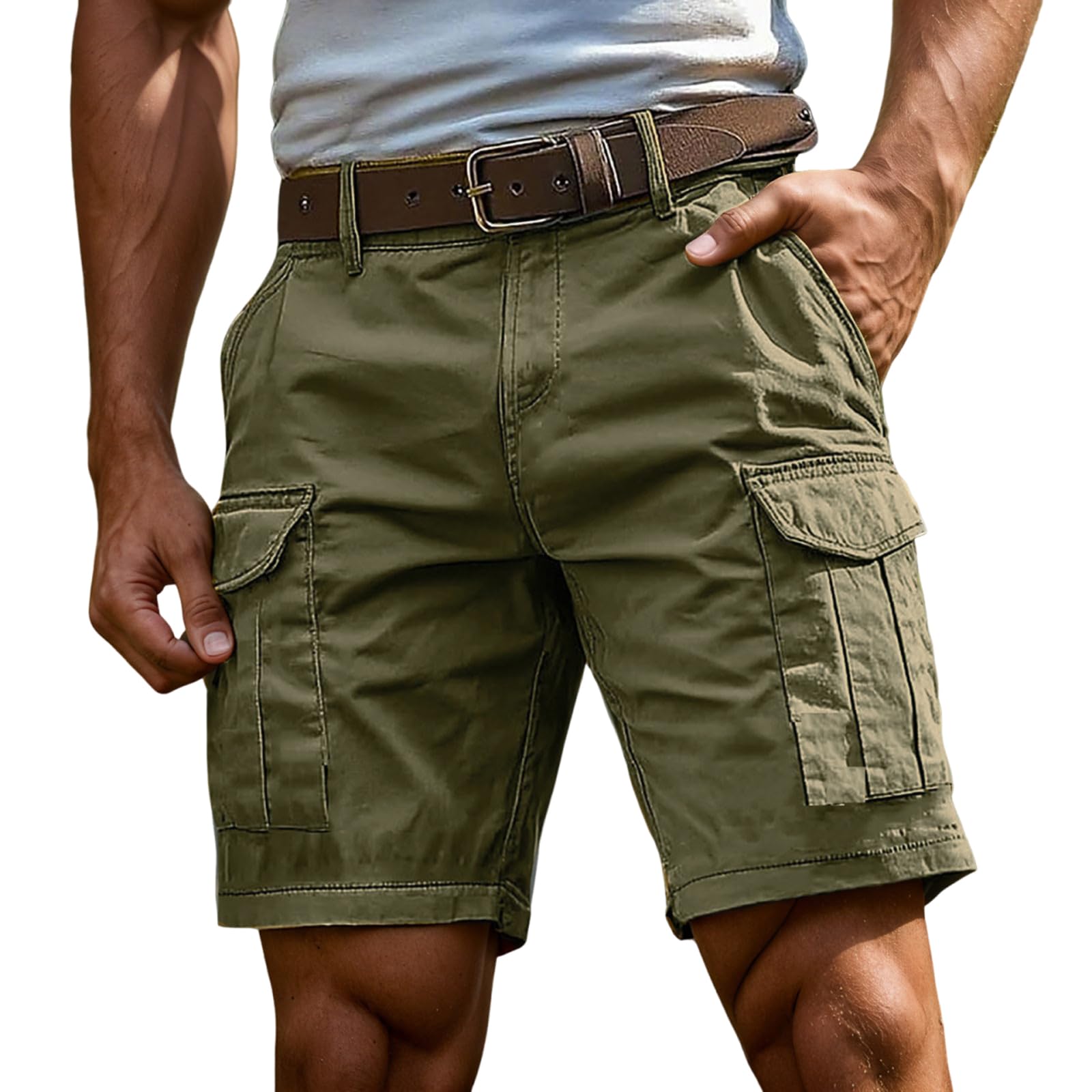 Bermudas Hombre Verano Montaña Casual Bolsillos Bermudas Senderismo Multibolsillos Trekking — view 10