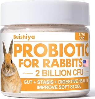 Probiotics for Rabbits, 2 Billion CFUs, Rabbit Digestive Health Support, All-Natural Rabbit Probiotics for Gut Health, Prevent GI Stasis & Soft Stool, Reduce Diarrhea & Gas, 125 Servings
