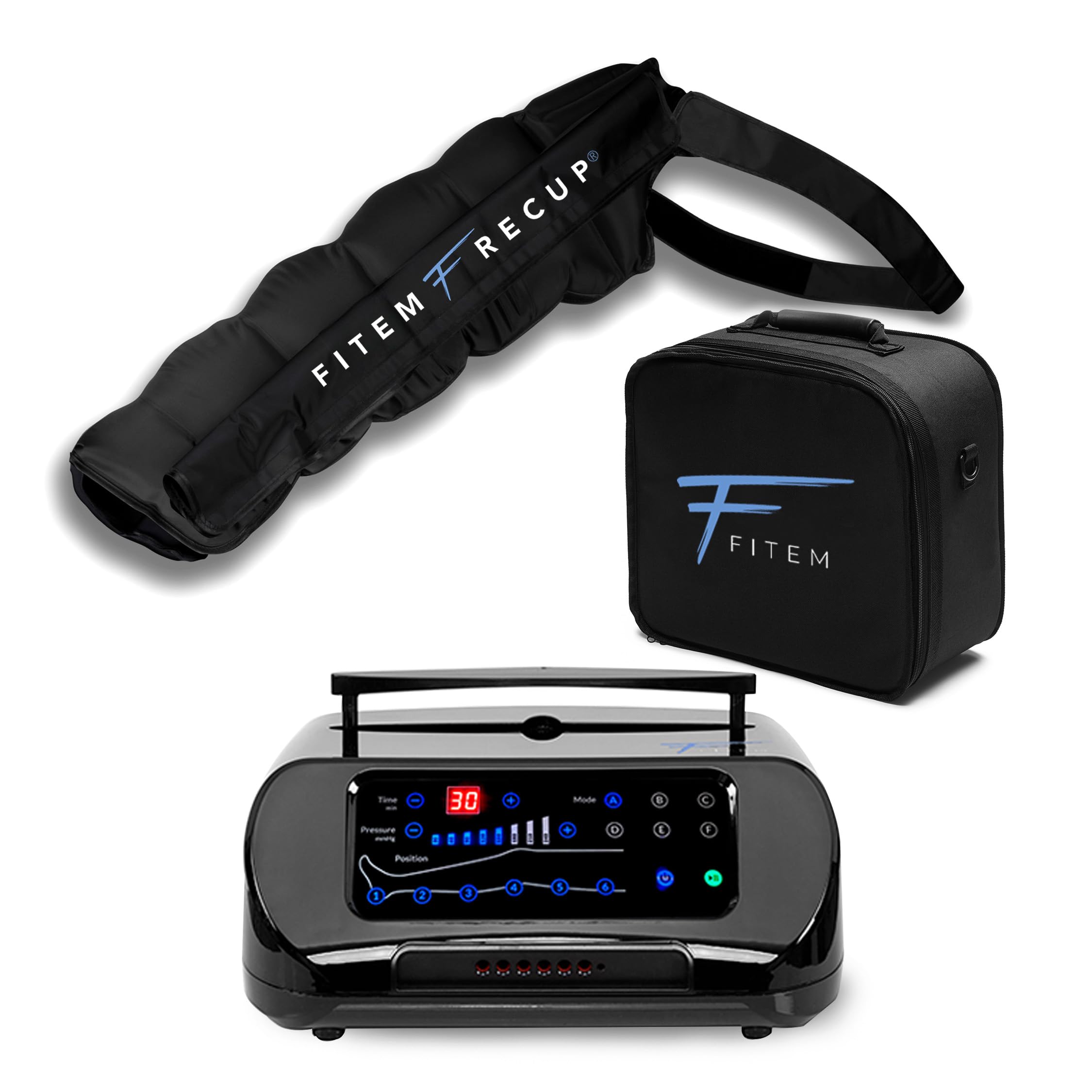 FITEM Pack Manga de Brazo Confort 6 – (1 Unidad) – Presoterapia de 6 Cámaras – Masaje Reforzado – Drenaje Linfático – Recuperación Muscular – Dispositivo Casero