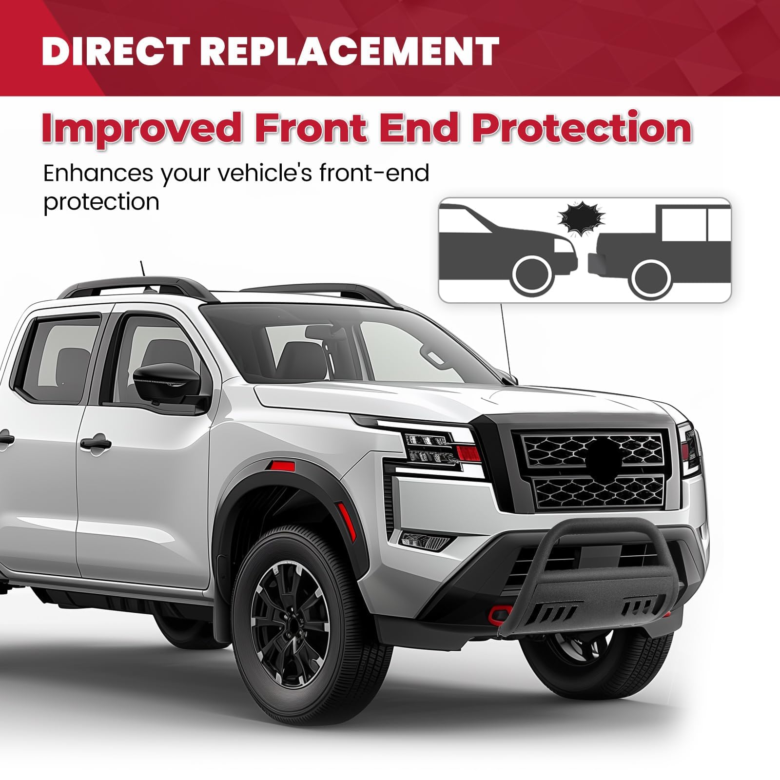 HECASA Bull Bar Compatible with 2022-2025 Nissan Frontier 3