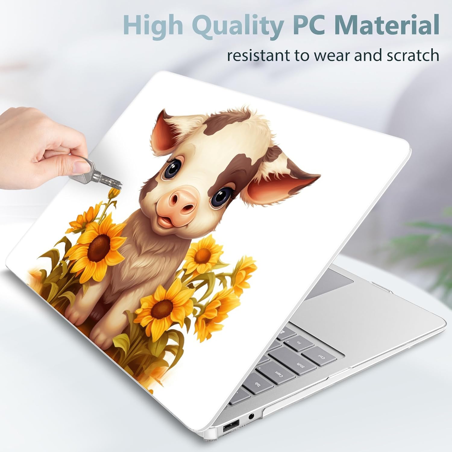 Mektron Printed Case for 2025 Microsoft Surface Laptop Windows 11 Copilot+ PC Surface Laptop 13 inch Touchscreen Display Cover Fits Model 2095, Cute Cow