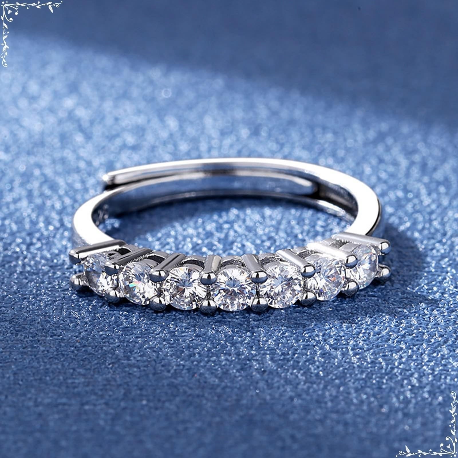 Moissanite obrączka ślubna białe złoto pierścionek dla kobiet 18K z błyszczącą cyrkonią sześcienną rozmiar H 1/2 moda dla siostry biżuteria urodzinowa