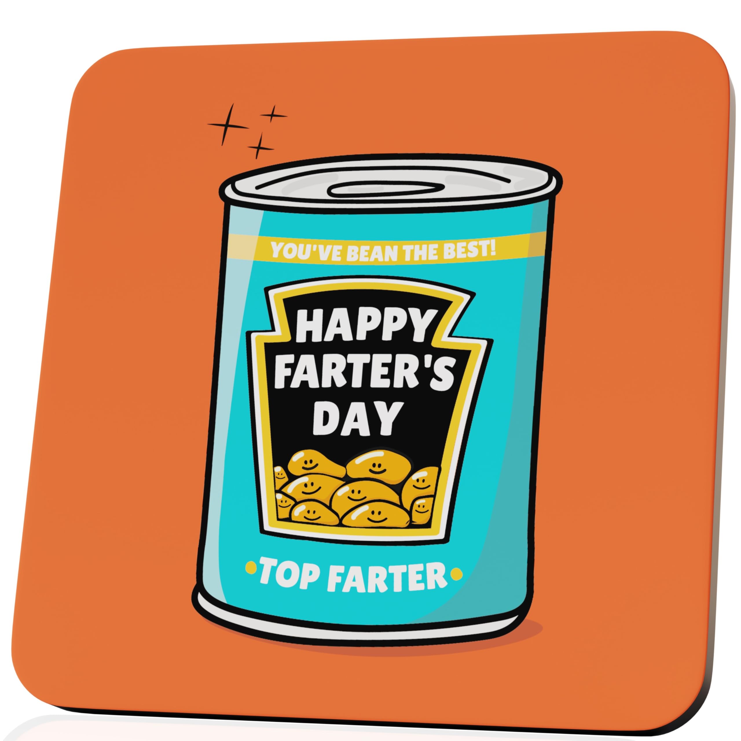 Bestafiesta Orange Fathers Day Funny Gift For Dad Father's Day Fart Joke Presents For Him Pun Gag Drinks Coaster Dad Gift Beer Coffee Coasters Birthday