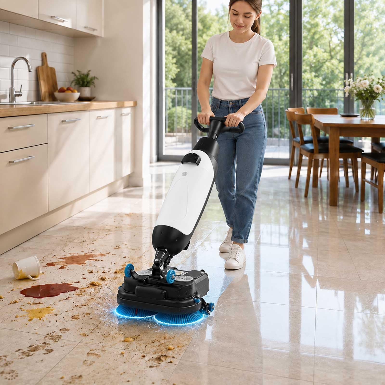 Lavapavimenti Elettrico Professionale, Lava E Aspira A 360 Giri/Min white