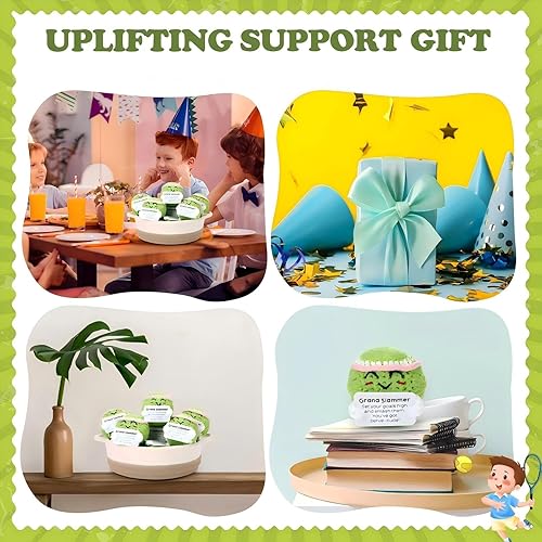 Miniatura 6 de 12 piezas de regalos pequeños de tenis para equipo de tenis de ganchillo a granel con tarjetas positivas, regalos de equipo hechos a mano para