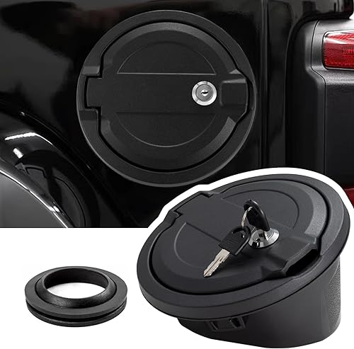 Tapa de depósito de gasolina para puerta de llenado de combustible para Jeep Wrangler JK 2007-2018, accesorios Unlimited Rubicon Sahara AOLIHAN de 2