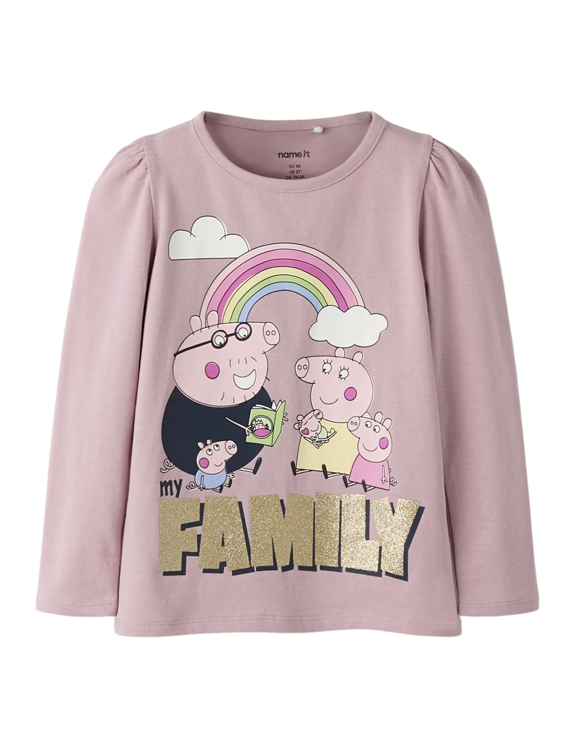 Name IT Mädchen Name It Girl Oberteil mit Langen Ärmeln Peppa Wutz Nmfnora Peppa Ls Top Box Lnoos Cplg (1er Pack)
