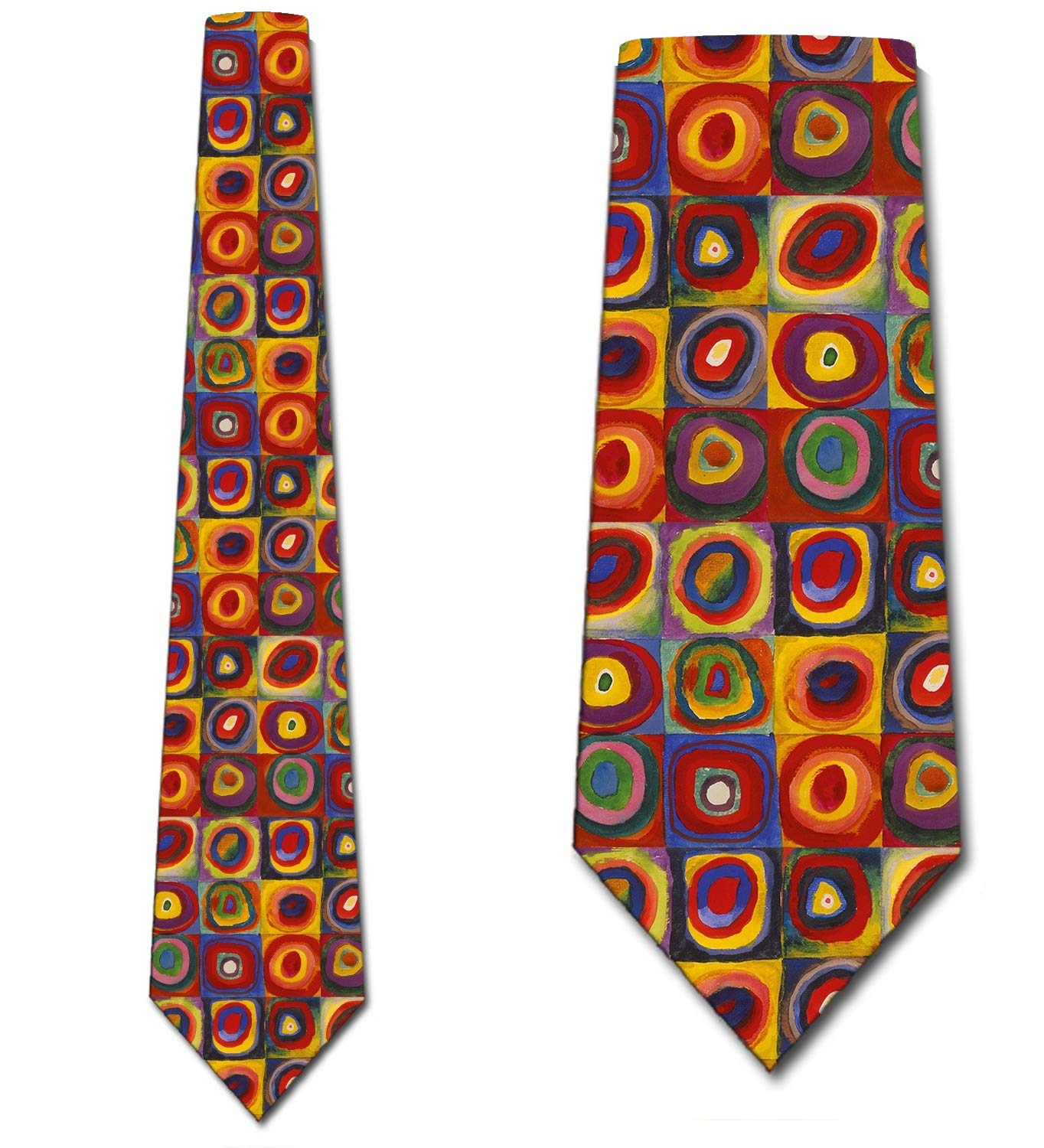 Three RookerKandinsky Ties Squares and Concentric Circles Necktie Art tie