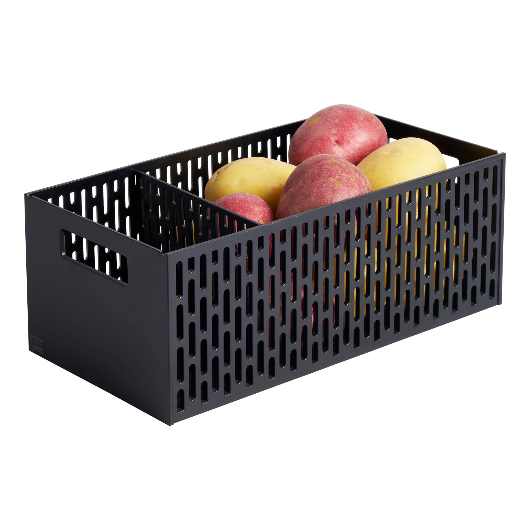 YAMAZAKI 5021 TOWER Cesto di verdure, nero, Resina ABS, design minimalista, 15,3 x 32 x 12,2 cm (LxPxA)