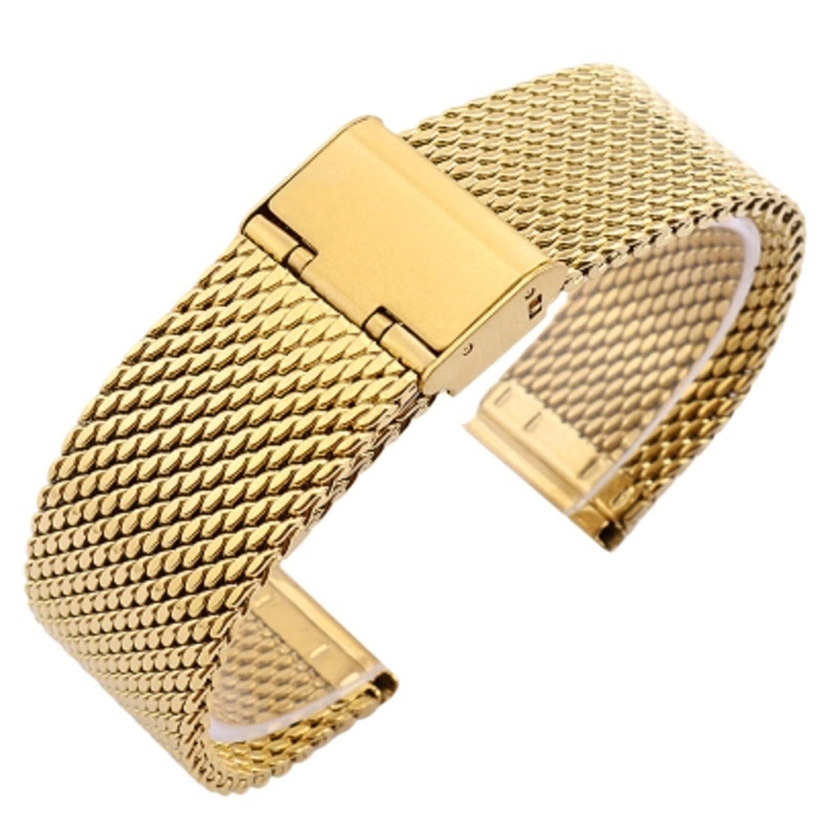 Bracelet en maille épaisse de 18 à 22 mm : boucle magnétique à dégagement rapide pour homme et femme