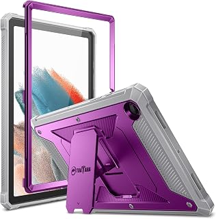 Fintie Shockproof Case for Samsung Galaxy Tab A8 10.5 inch 2022 Model (SM-X200/X205/X207), Tuatara Rugged Unibody Hybrid Full Protective Bumper Kickstand Cover w/Built-in Screen Protector, Purple
