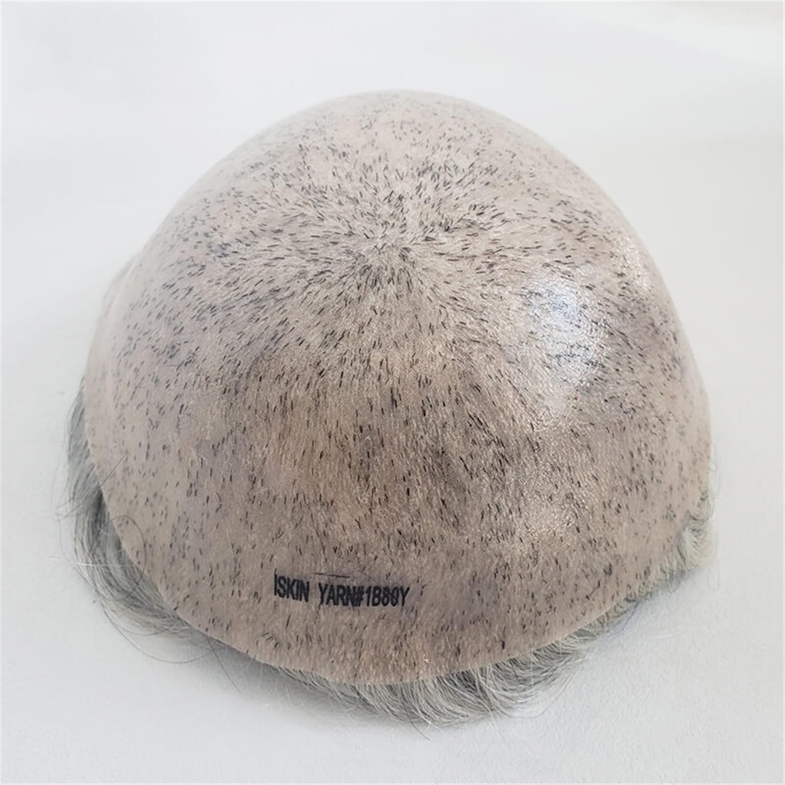 Męska końcówka dla mężczyzn, ludzka treska 0,12-0,14 mm, pełna skóra, męska proteza włosów #1B80 (6x8)