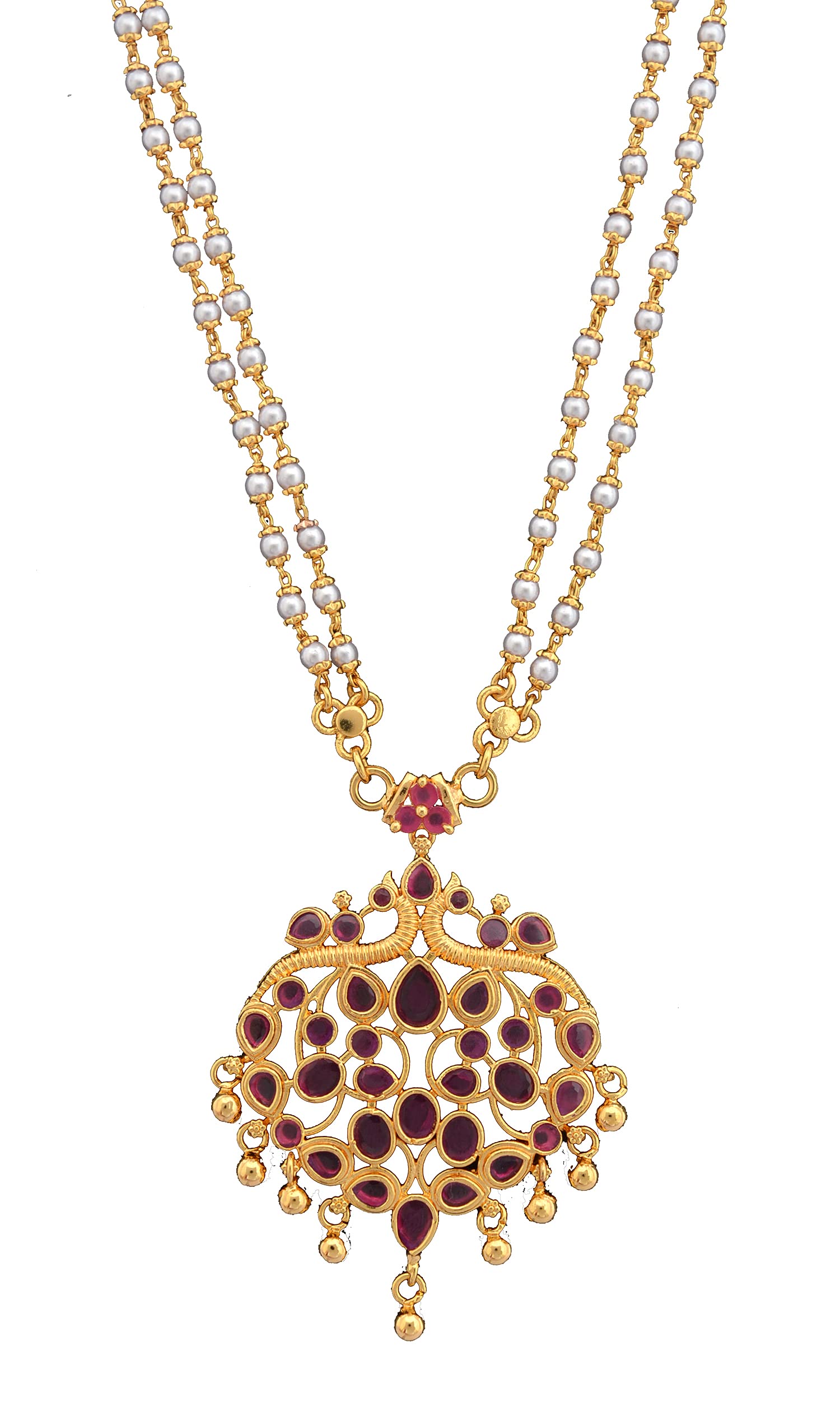 See full amazon price history chart for Radhas Creations short double line pearl chain NECKLACE with ruby and emerald pendant one gram gold for women and girls no.970 Radhas Creations short double line pearl chain NECKLACE with ruby and emerald pendant one gram gold for women and girls no.970 (B09PZBSQLM) Amazon Price History, Amazon Price Tracker