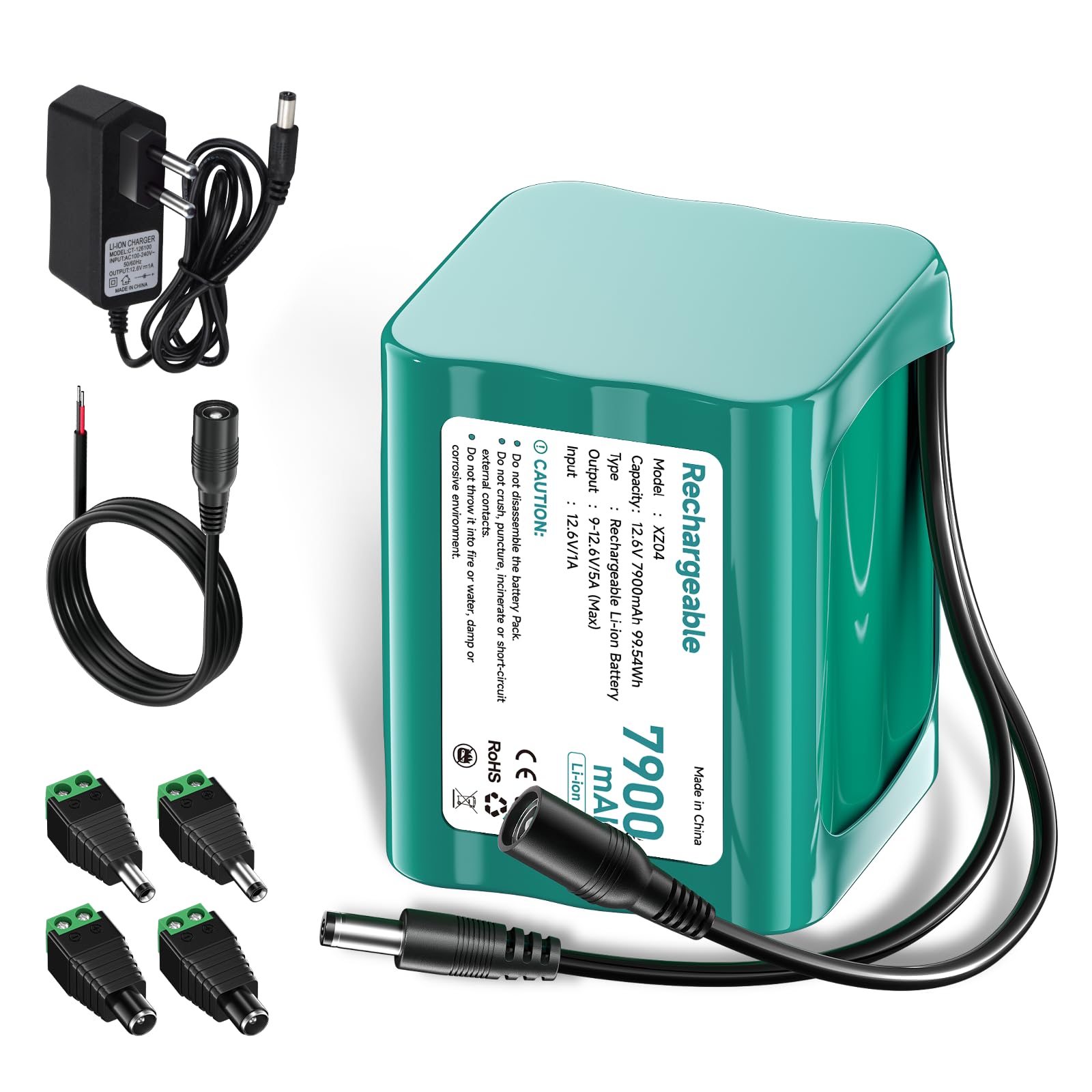 Batteria 12V 7900mAh 12,6V Litio per Soundboks, Fari Posteriori, Illuminazione Bici, Stagepiano, Sonar