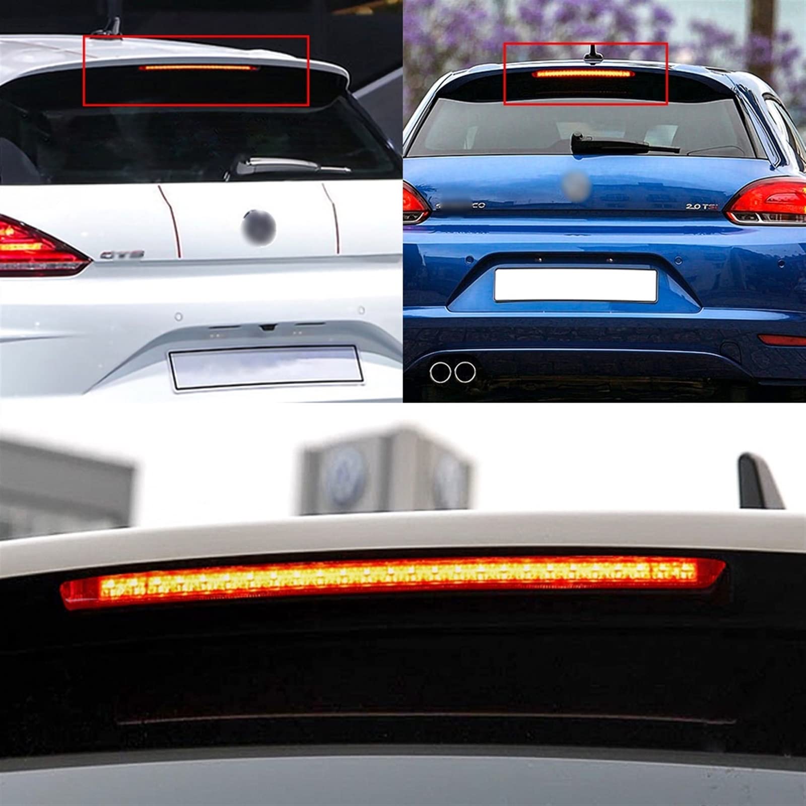 1 Unidad De Luz Trasera De Freno Para Coche, Luz De Freno De Nivel Trasero, Luz De Freno Alto Para Scirocco 2009-2016 Para Polo Mk4 2003-2008(2)
