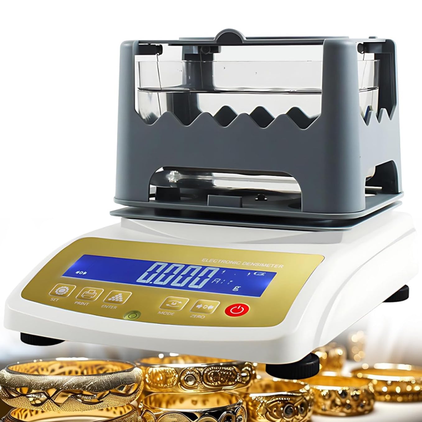 Kommerzielles Goldreinheitsmessgerät,Goldreinheitsprüfgerät,Golddichtemessgerät 0,01 G/0,005 G,Komplettes Digitales Analysegerät für Gold,Silber,Platin Und Palladium 1200k