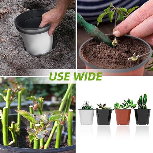 Miniatura 7 de Paquete de 50 macetas de cuarto de bebé, 4, 5 y 6 pulgadas, macetas de plástico duraderas para interiores, macetas decorativas modernas para plantas