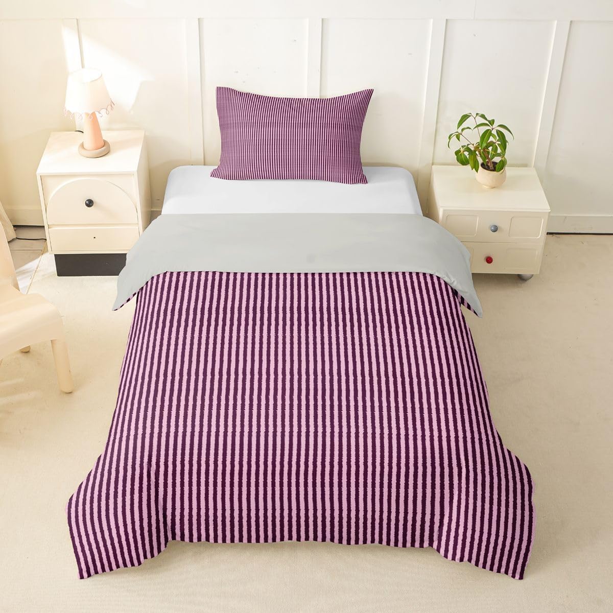 Feelyou Ombre Purple Duvet Cover Toddler Size