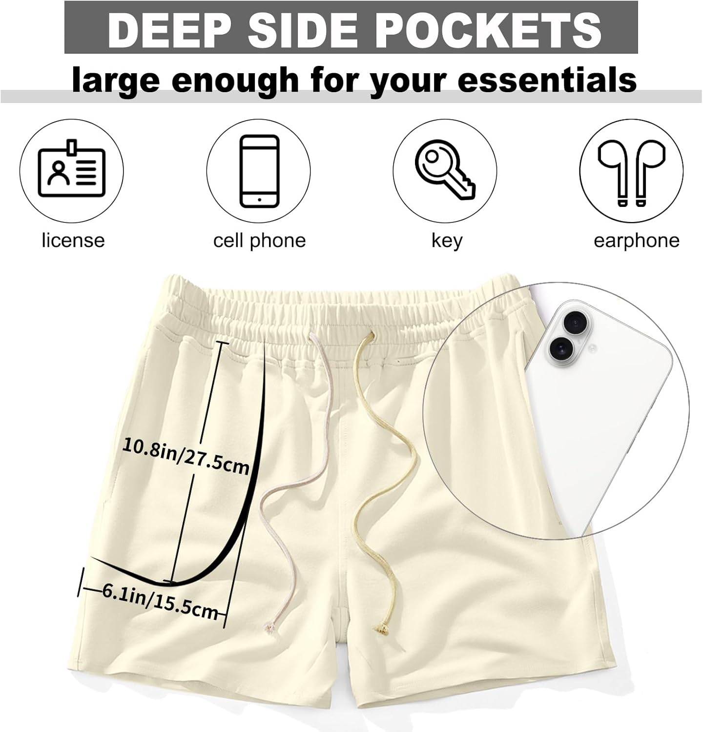 AIMPACT Mens Workout Sweat Shorts 5 Inch Cotton Casual Fitness Mens Athletic Gym Shorts with Pockets - Image 4