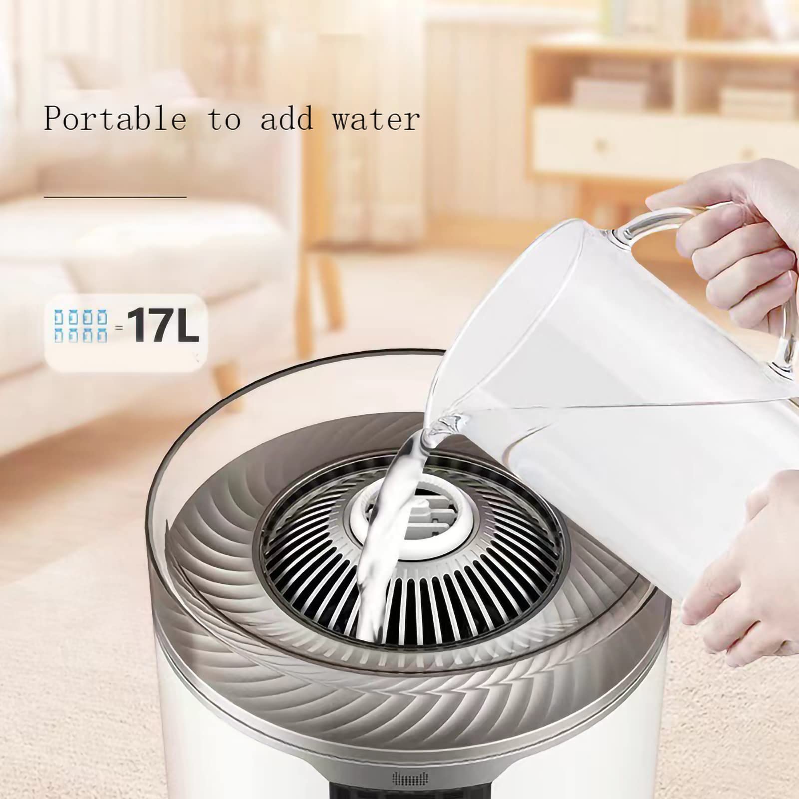 Umidificatore Smart New 17L Grande capacità Grande Nebbia Umidificatore Ufficio Commerciale Industriale Atomizzatore Spray Casa Camera da Letto Supermercato Frutta E Ver,Doppio Nucleo