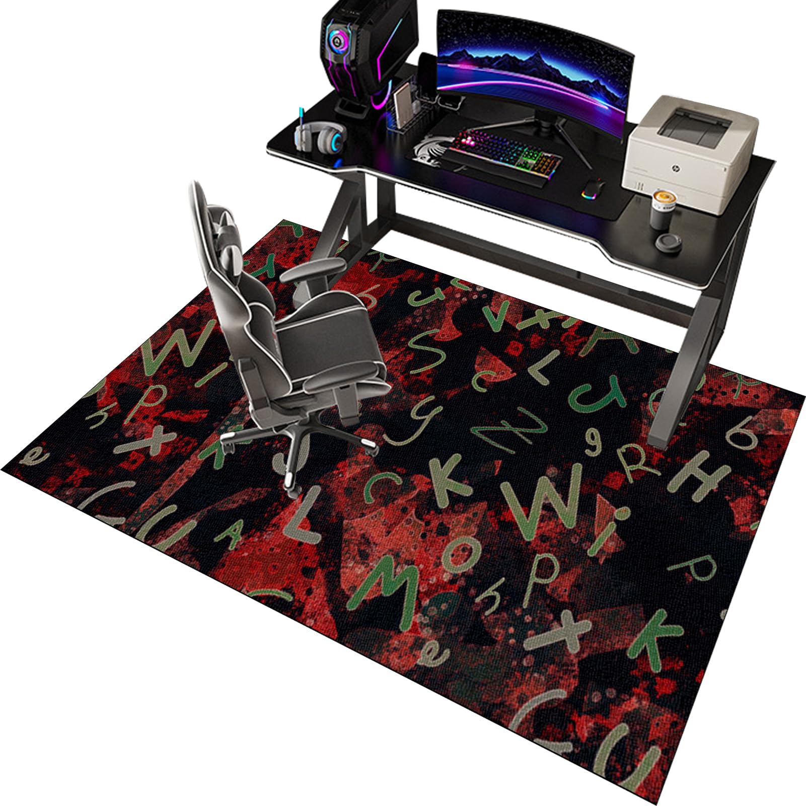 CCTSA Office Chair Mat for Carpet and Hardwood Floor, Carpet Protector Chair Mat for Office Chair, Gaming Chair Mat, Floor Mat Anti Slip for Home Office Gaming Room, Gaming Rug 90 x 120 cm