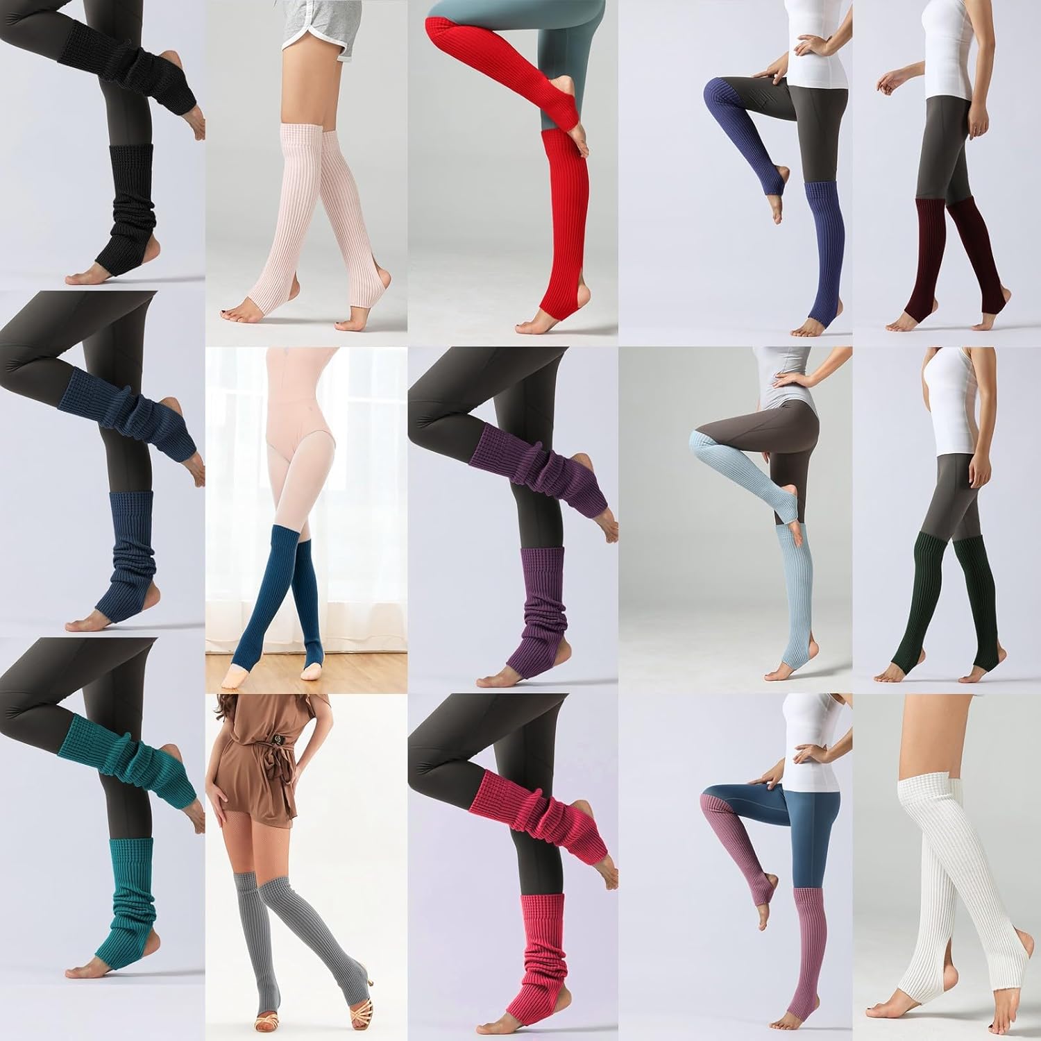 Nanxson Dames Beenwarmers Winter Geribde Gebreide Beenwarmersokken Voor Jaren 80 Partij Dans Sport Yoga (Grijs Nanxson Dames Beenwarmers Winter Geribde Gebreide Beenwarmersokken Voor Jaren 80 Partij Dans Sport Yoga (Grijs