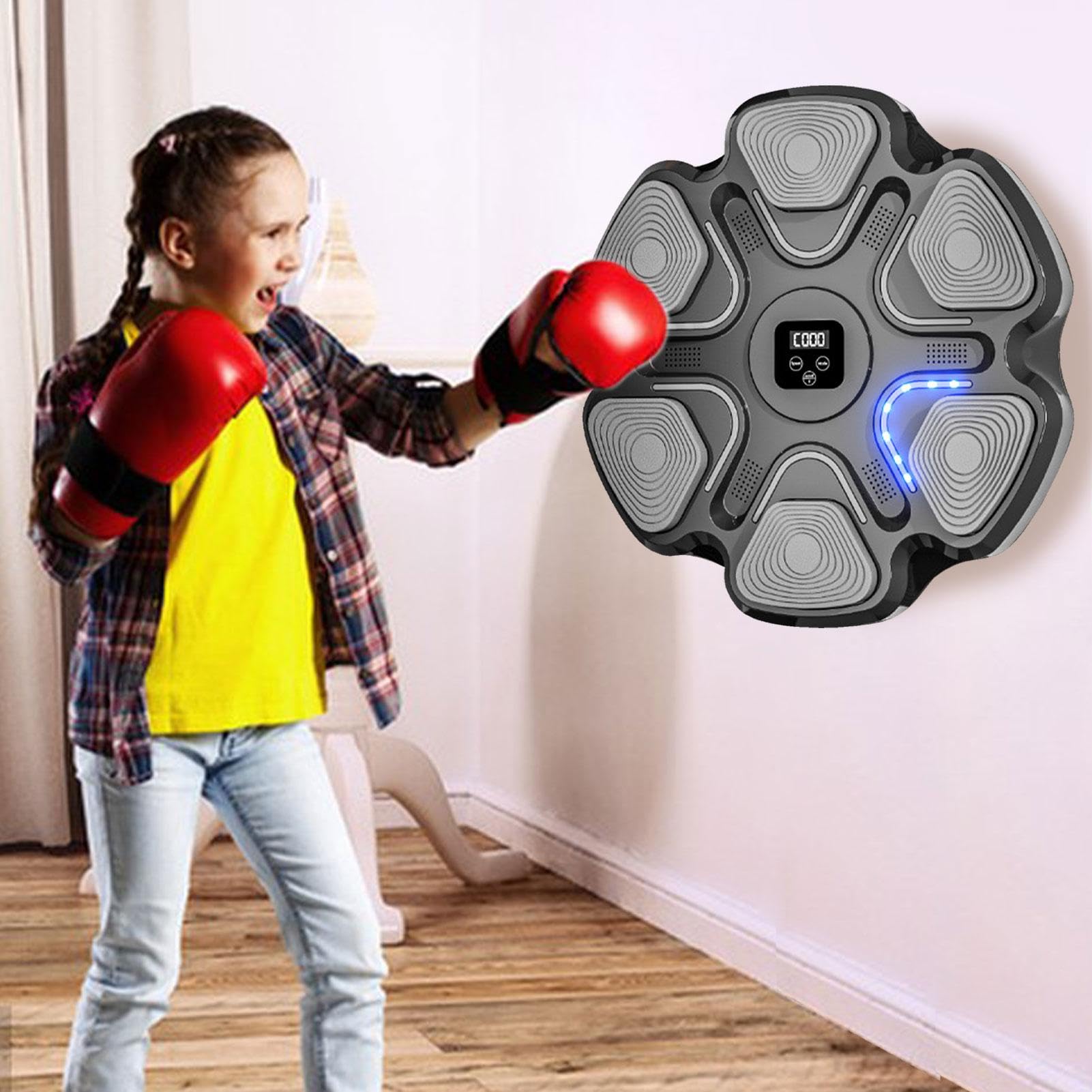 Music Boxing Pad – Macchina da boxe musicale, pad elettronico da parete | Home Smart Boxing Target Workout Machine, messa a fuoco elettronica per allenamento di agilità boxe digitale, punzonatrice