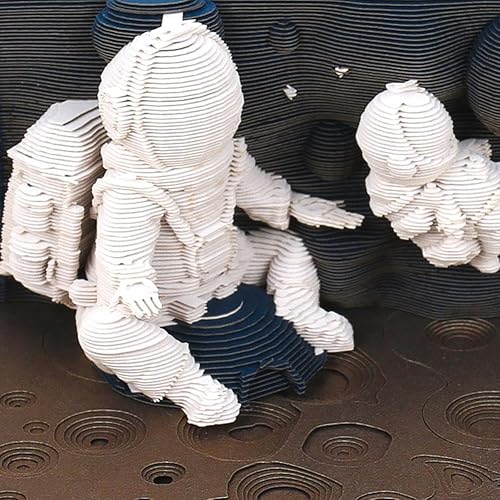 Miniatura 8 de Bloc de notas 3D, bloc de notas de arte de papel 3D, bloc de notas de astronauta, bloc de notas 3D, regalo de escultura de papel, tallado en papel,
