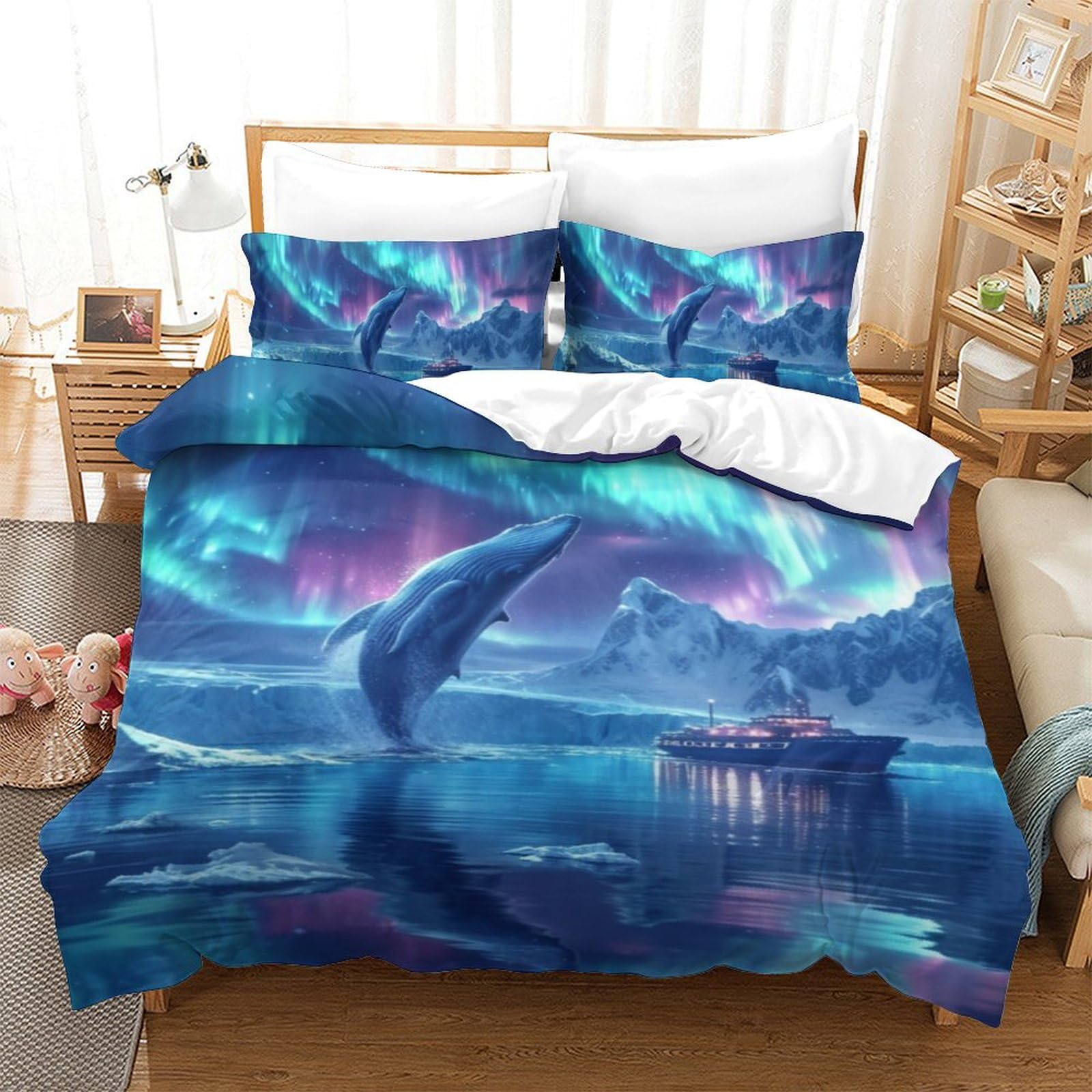 Housse de couette baleine galactique 3D le choix parfait contre les draps rêches et compliqués