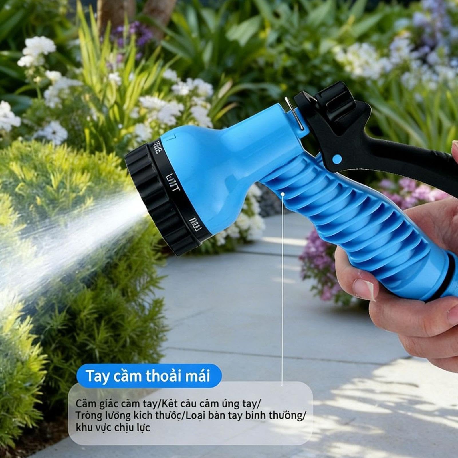 Gartenschlauch mit Sprühdüse,Flexibel und vielseitig | Gartenschlauch Mit Einer Wasser-Sprühdüse | für Hobbygärtner Hausbesitzer Haustierpflege Rasen Terrasse Blumenbewässerung Bodenreinigung