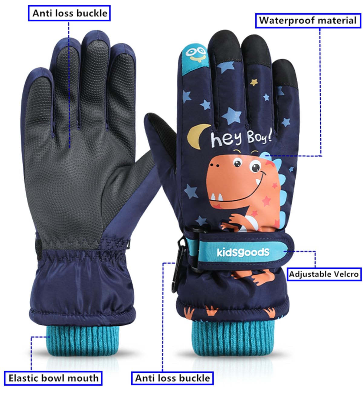 Guanti Da Sci Bambini Impermeabili 6-12 Anni - Antiscivolo E Caldissimi Per Neve E Sport Invernali - Foto 6