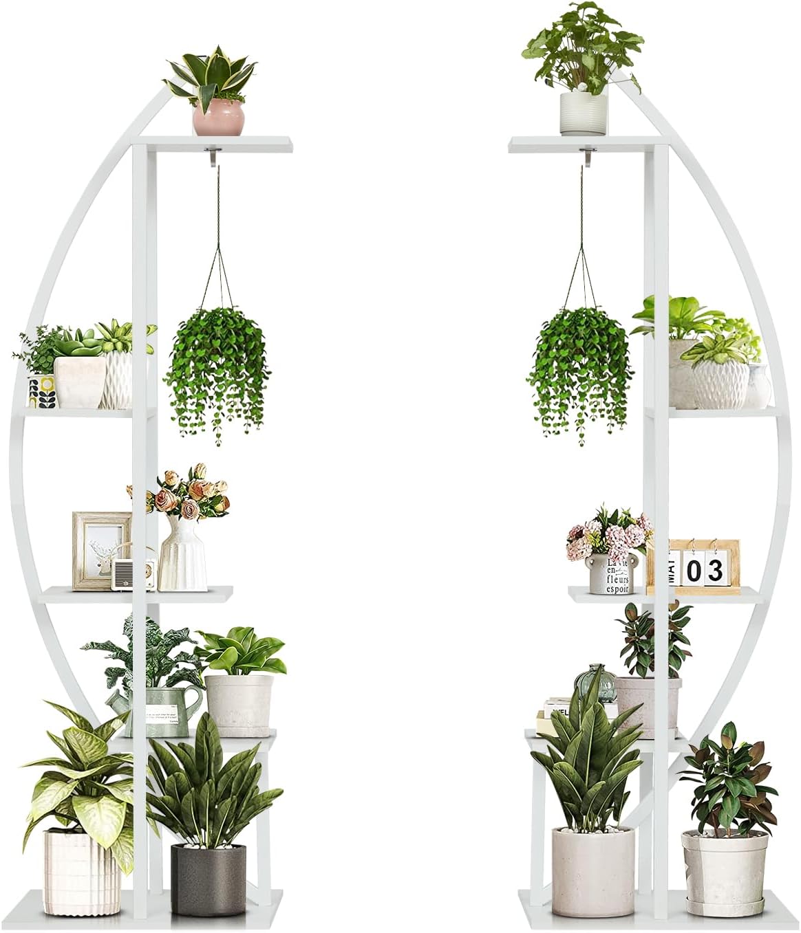 Elesuli Plant Stand Indoor 5 Tier Half Moon Plant Shelf