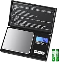 Vista 1 de AMIR Báscula científica digital, báscula de bolsillo de 3.53 oz, 0.01 onzas, báscula de instrumentos de laboratorio con 7 unidades, pantalla LCD