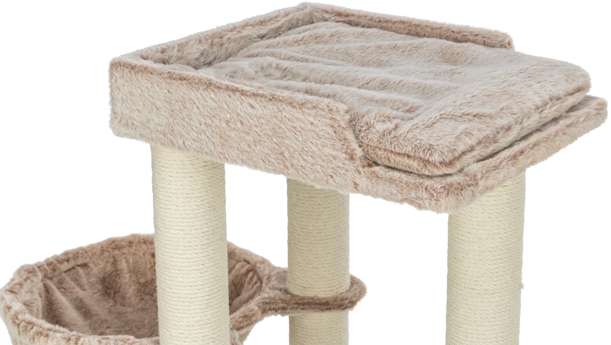 TRIXIE Tiragraffi Sienna - Torre per gatti a più livelli con piattaforme imbottite e tiragraffi completamente rivestiti, 105 cm, grigio talpa, comodo e stabile, 48154