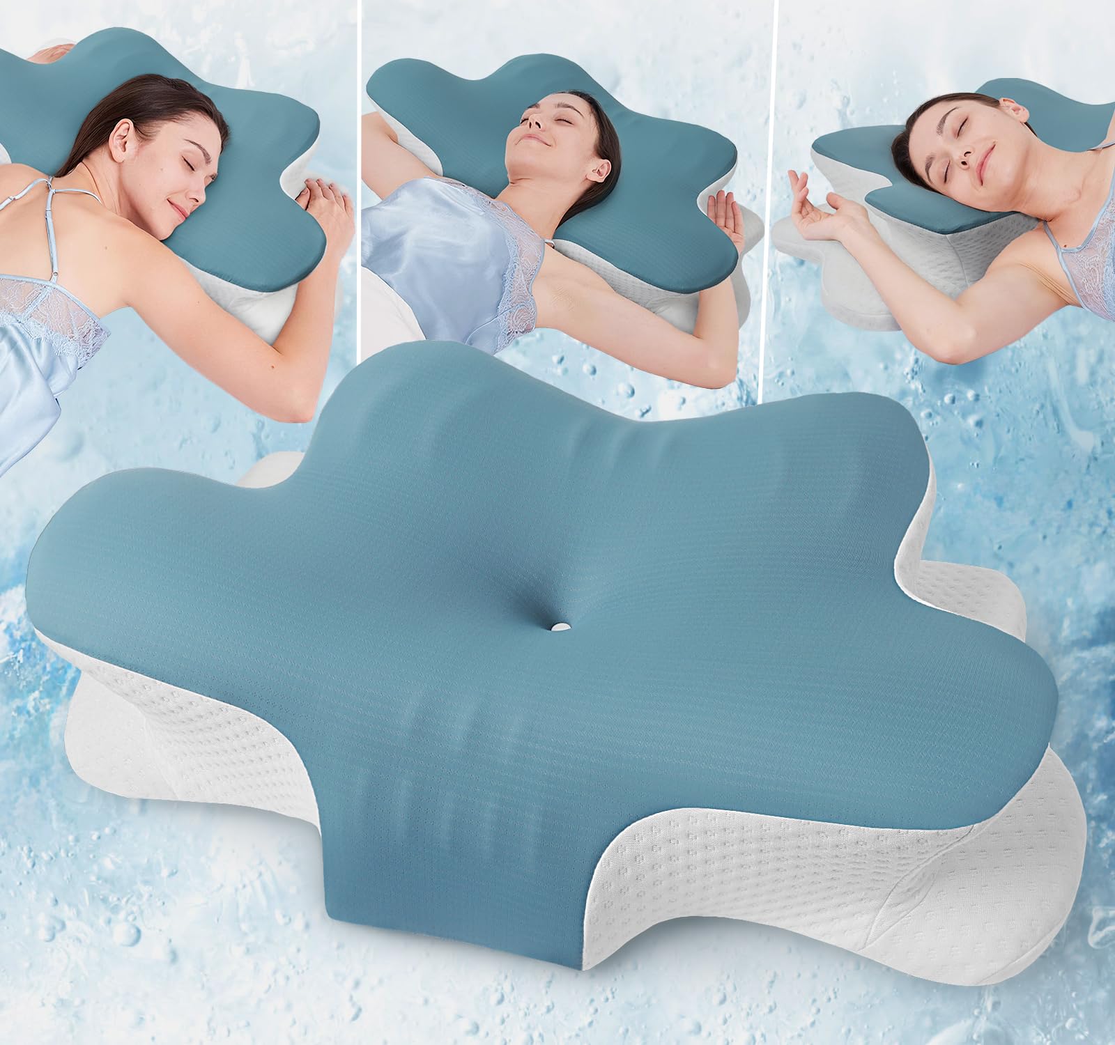 Neck Pillow for Sleeping, Cervical Memory Foam Pillow for Neck & Shoulder Pain Relief