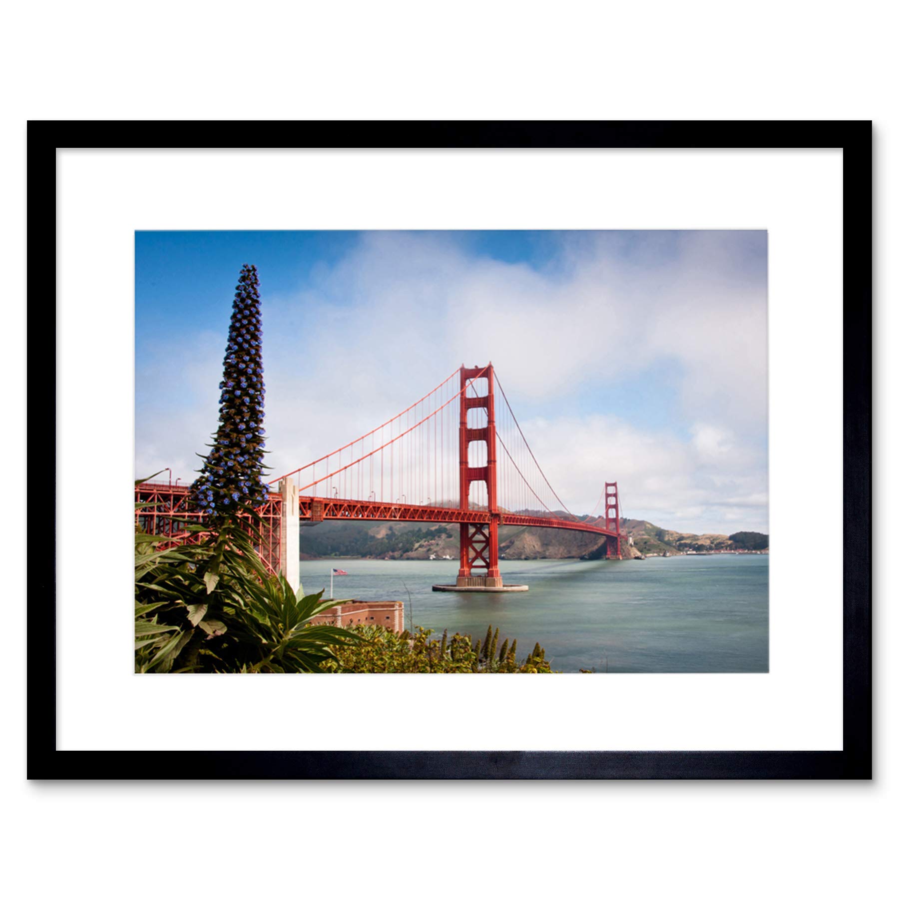 Wee Blue Coo Golden Gate Bridge San Fransisco USA Picture Framed Wall Art Print