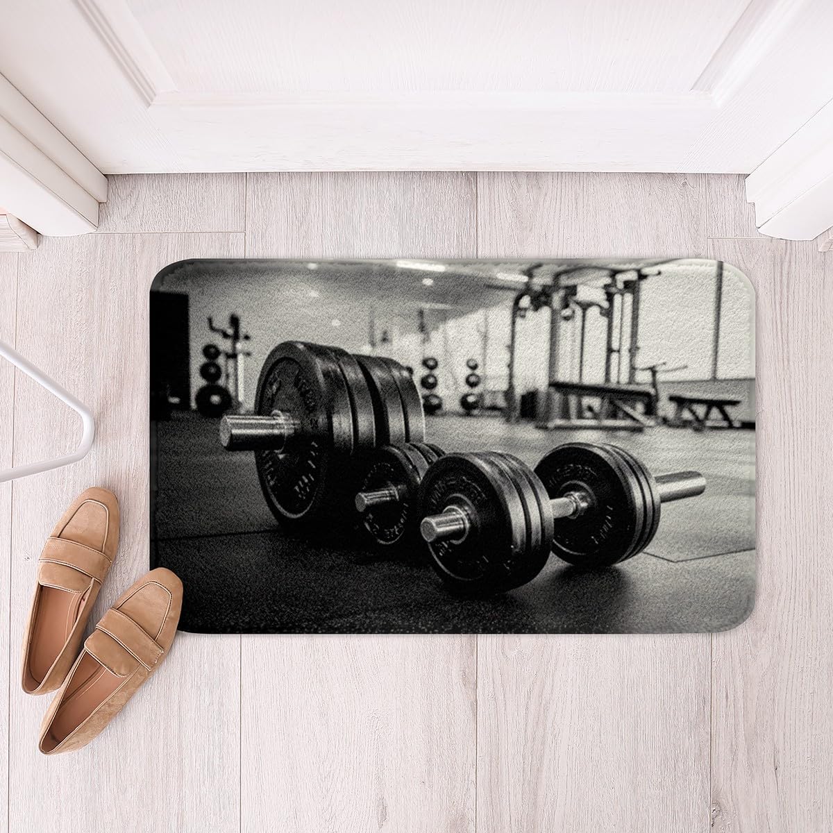 Tapis de bain pour enfants noir absorbant pour salle de sport et jeux