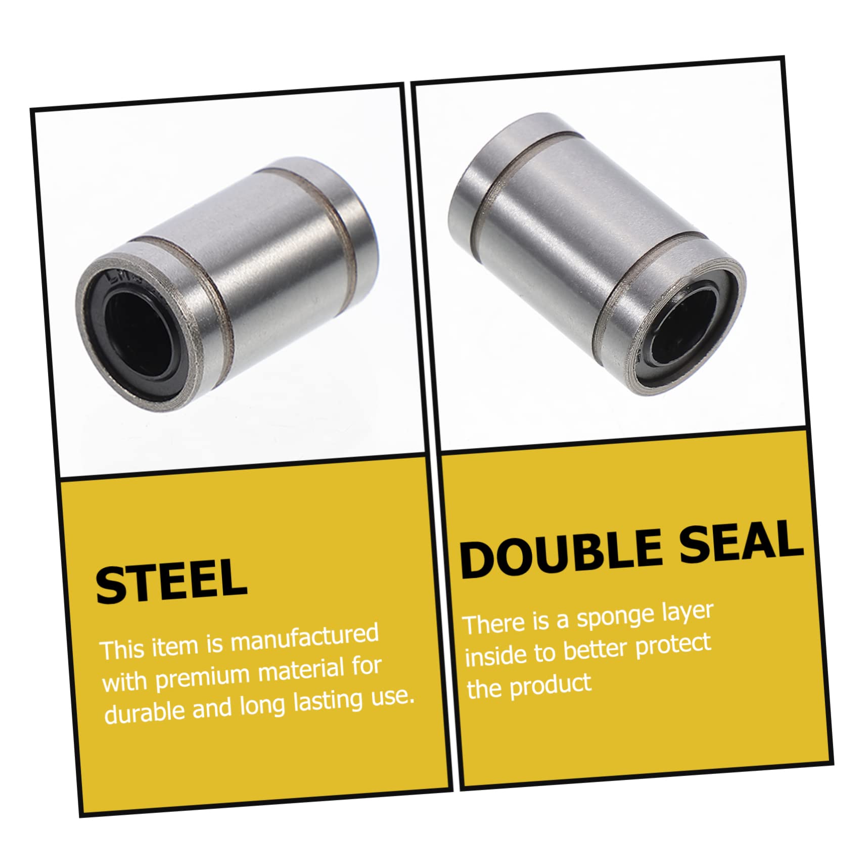 NAMOARLY 12pcs 3D Printer Parts Linear Ball Bearings Steel Printers Linear Shaft 3D Printers 3D Printer Motion Bearing Linear Motion Bearing Linear Bearings 3D Printer Linear Shaft Ball