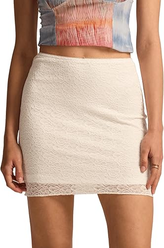 Womens Lace Mini Skirt Sexy Half Slips High-Waisted Pencil Bodycon Short Going O